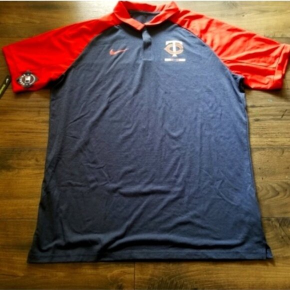 Nike Minnesota Twins Men Large Legacy Tri-Blend Raglan Performance Golf 112025 - Picture 3 of 8